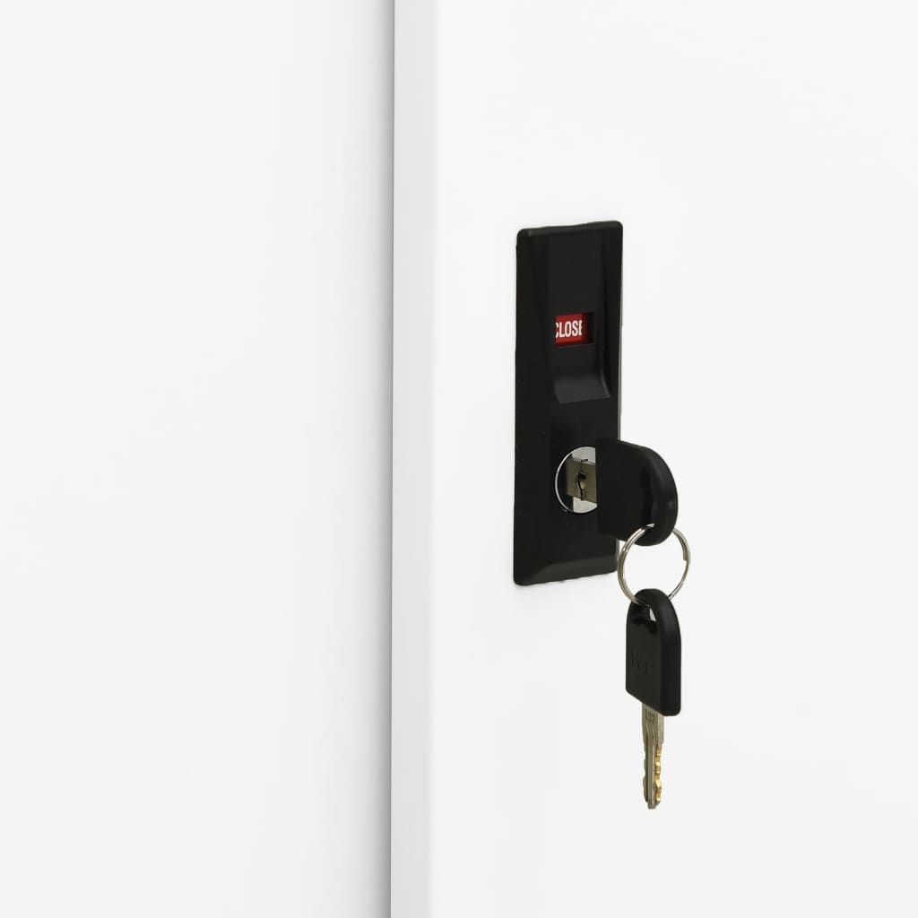 vidaXL Ντουλάπι Γραφείου με Συρόμενη Πόρτα Λευκό 90x40x90 εκ. Ατσάλινο