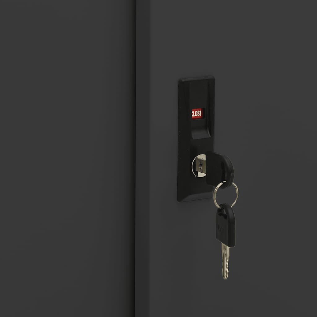 vidaXL Ντουλάπι Γραφείου Συρόμενη Πόρτα Ανθρακί 90x40x90 εκ. Ατσάλινο