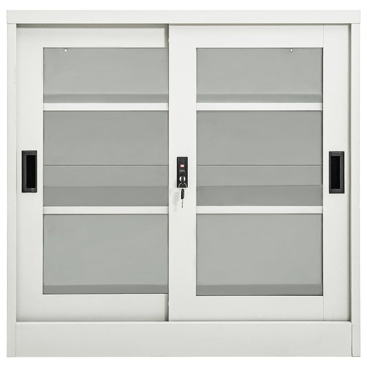 vidaXL Ντουλάπι με Συρόμενη Πόρτα Ανοιχτό Γκρι 90x40x90 εκ. Ατσάλινο