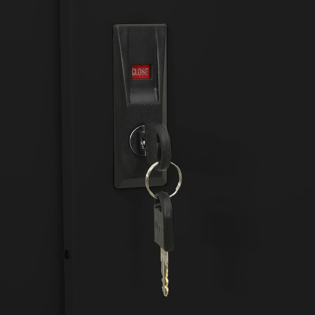 vidaXL Ντουλάπι Γραφείου με Συρόμενη Πόρτα Μαύρο 90x40x180 εκ Ατσάλινο