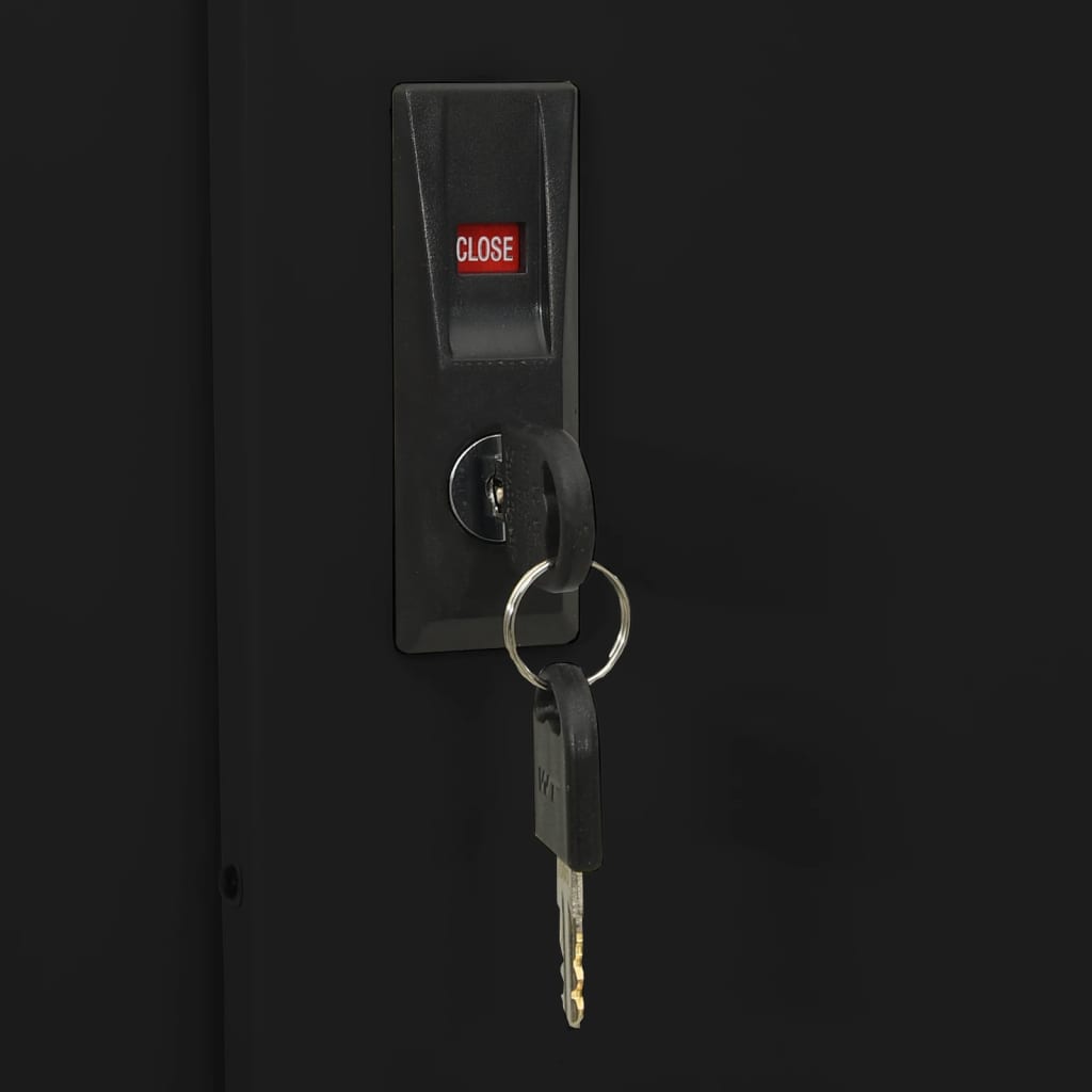 vidaXL Ντουλάπι Γραφείου Συρόμενη Πόρτα Ανθρακί 90x40x180 εκ. Ατσάλινο