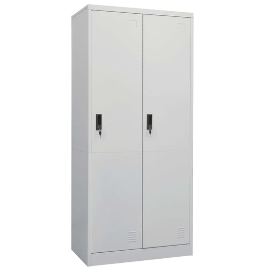 vidaXL Ντουλάπα Ανοιχτό Γκρι 80 x 50 x 180 εκ. από Χάλυβα