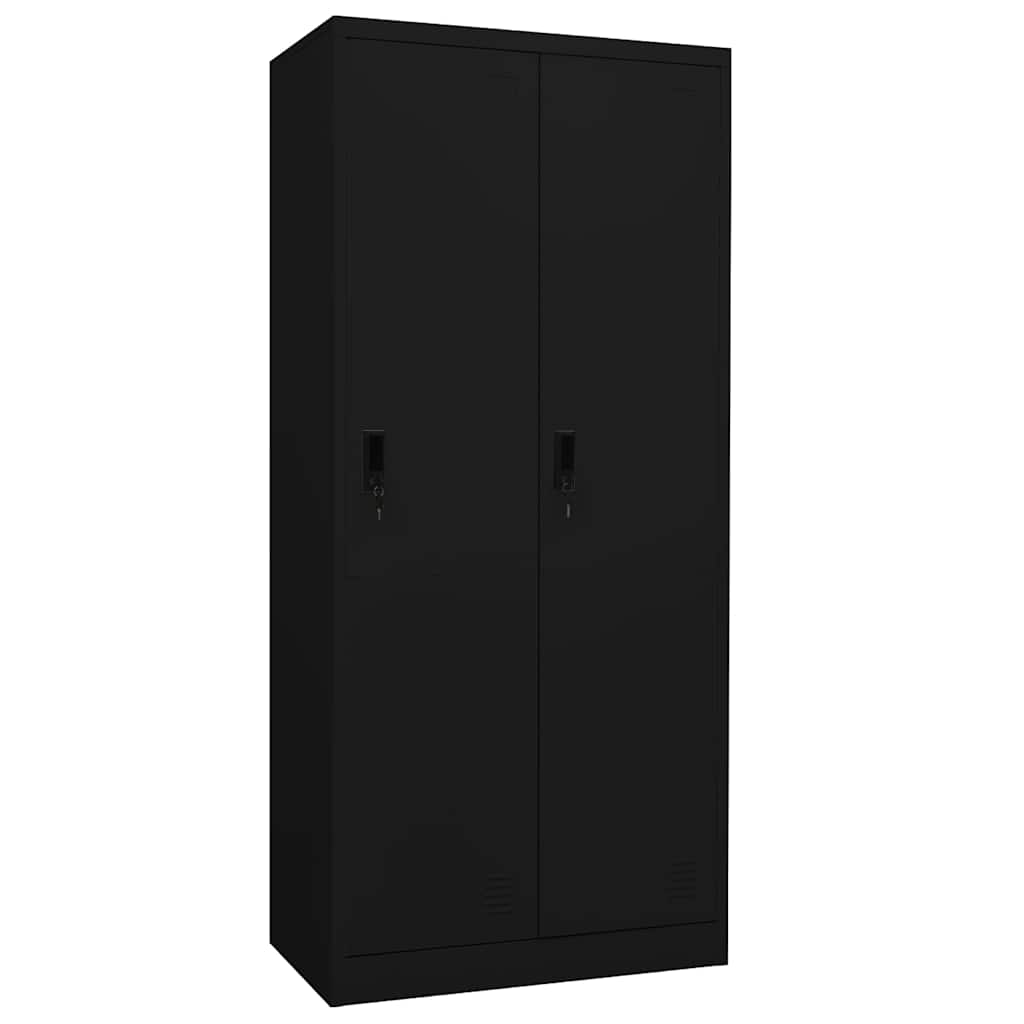 vidaXL Ντουλάπα Μαύρη 80 x 50 x 180 εκ. Ατσάλινη