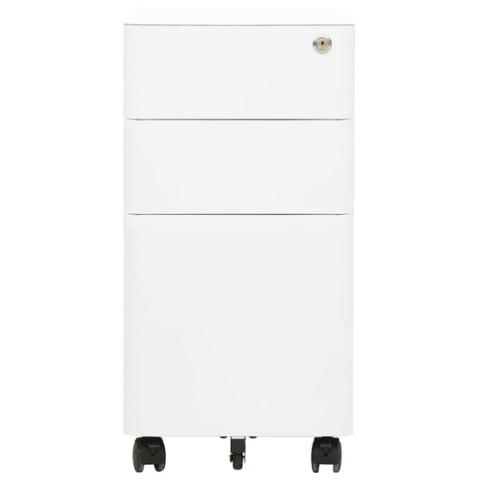 vidaXL Αρχειοθήκη Φορητή Λευκή 30 x 45 x 59 εκ. Ατσάλινη