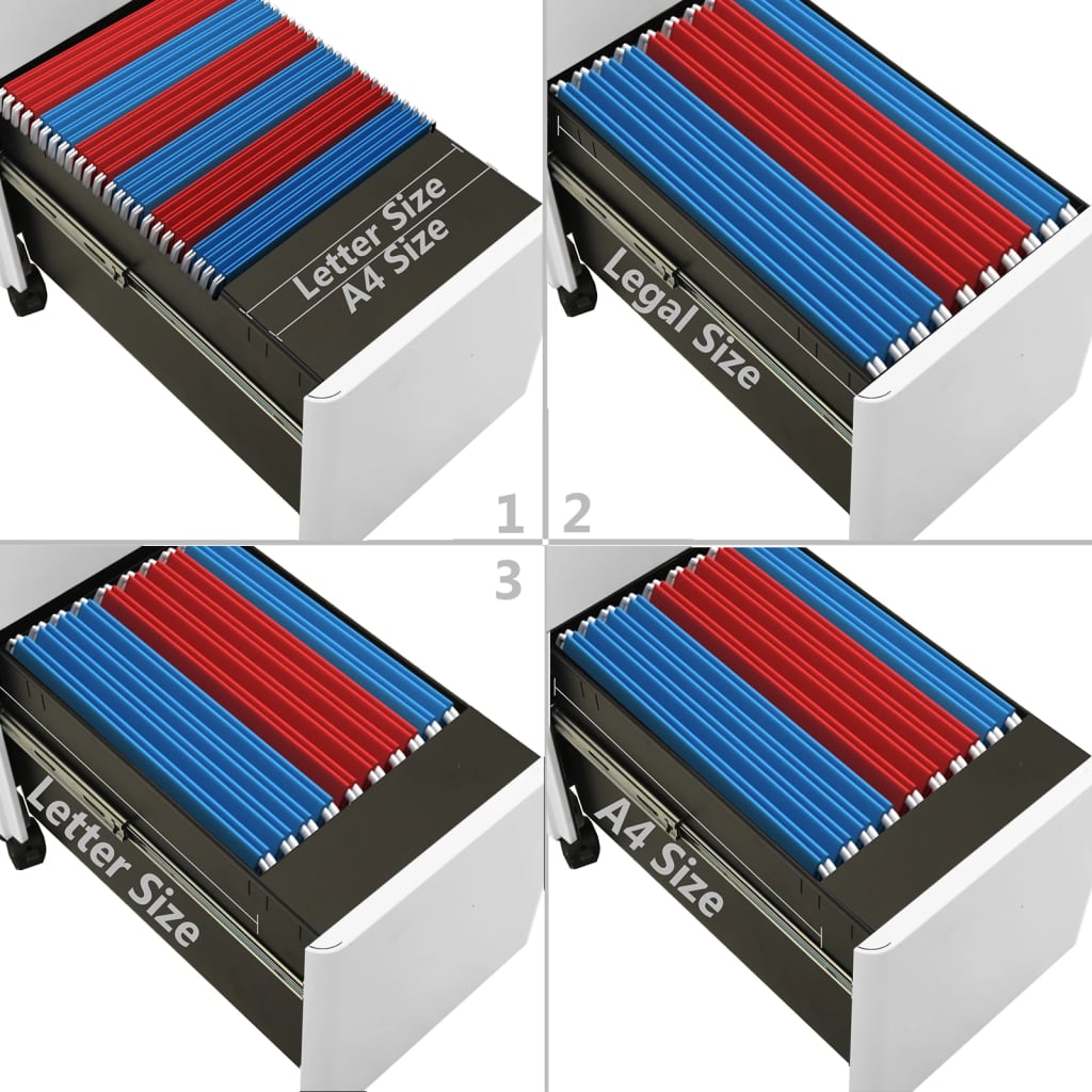 vidaXL Αρχειοθήκη Φορητή Ανοιχτή Γκρι 30 x 45 x 59 εκ. Ατσάλινη