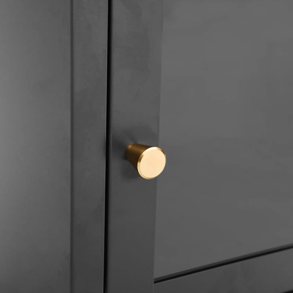 vidaXL Κομοδίνο Ανθρακί 40 x 30 x 54,5 εκ. από Ατσάλι και Γυαλί