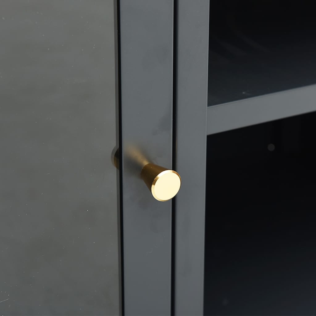 vidaXL Έπιπλο Τηλεόρασης Ανθρακί 105 x 35 x 52 εκ από Ατσάλι και Γυαλί