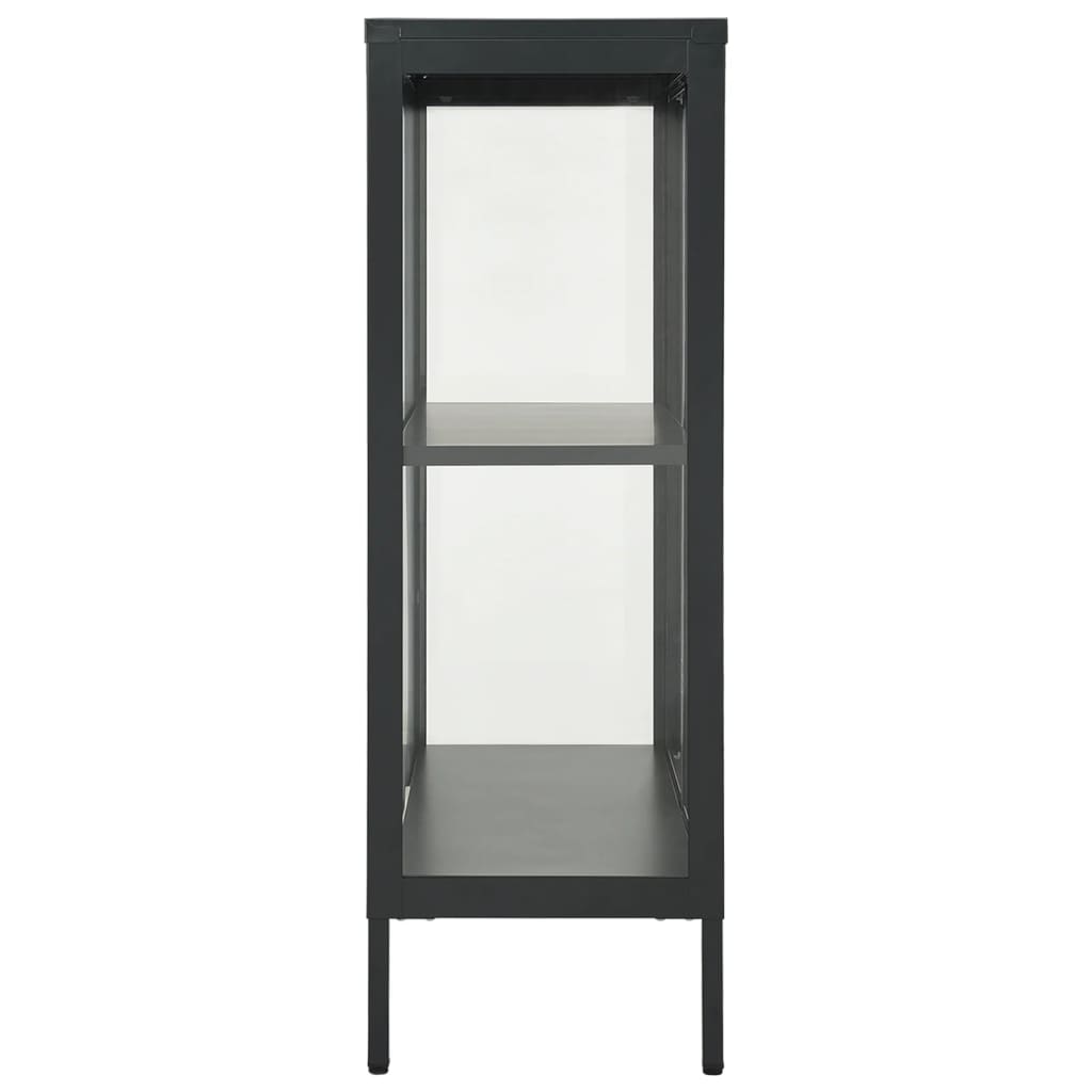 vidaXL Μπουφές Ανθρακί 75 x 35 x 105 εκ. από Ατσάλι και Γυαλί