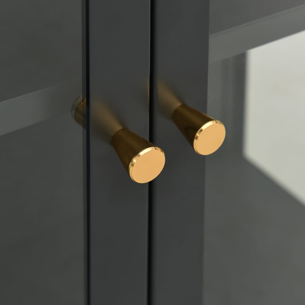 vidaXL Μπουφές Ανθρακί 75 x 35 x 105 εκ. από Ατσάλι και Γυαλί