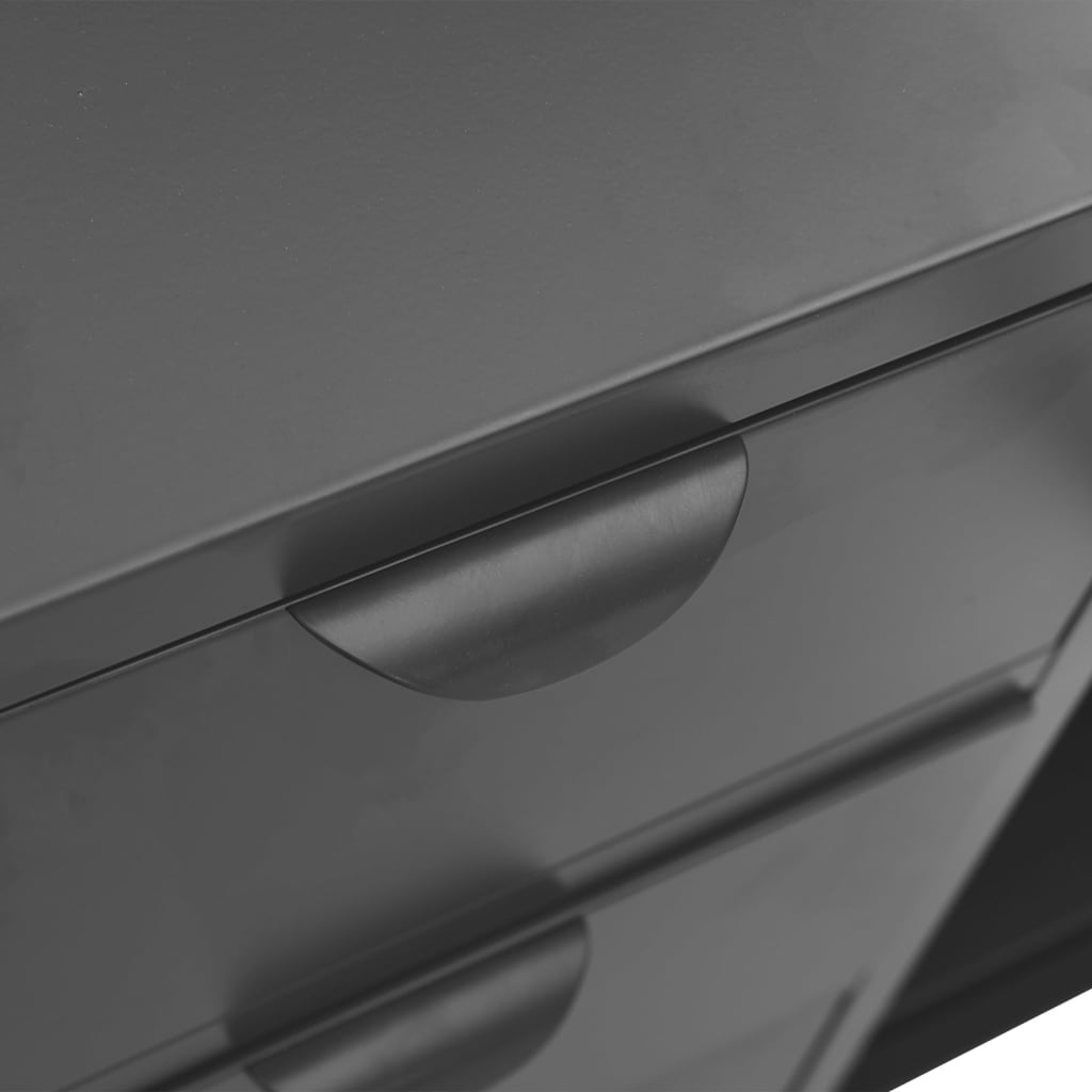 vidaXL Μπουφές Ανθρακί 105 x 35 x 70 εκ. από Ατσάλι και Ψημένο Γυαλί