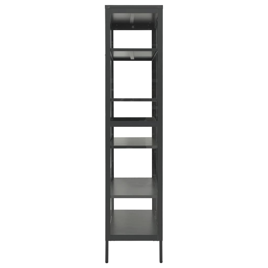 vidaXL Ντουλάπα Βιτρίνας Ανθρακί 90x40x180 εκ. Ατσάλι / Ψημένο Γυαλί