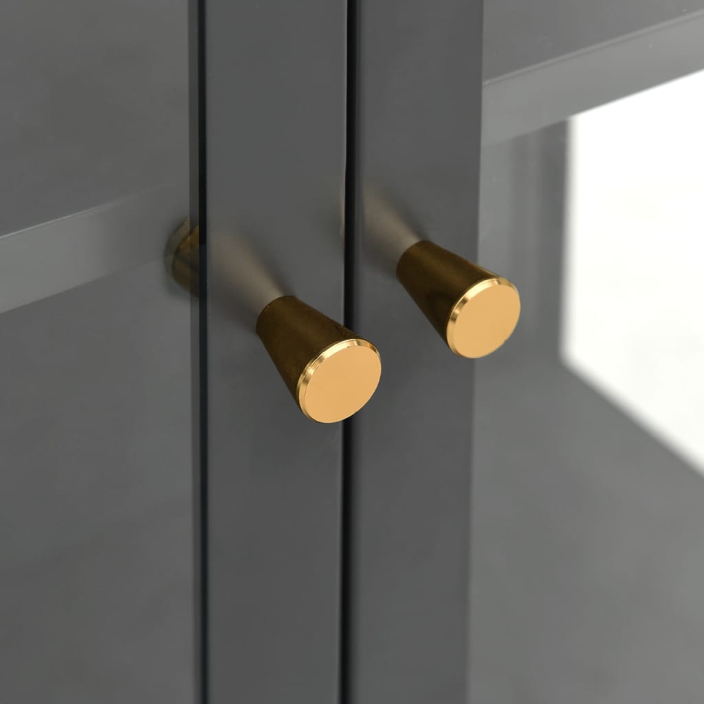 vidaXL Ντουλάπα Βιτρίνας Ανθρακί 90x40x180 εκ. Ατσάλι / Ψημένο Γυαλί