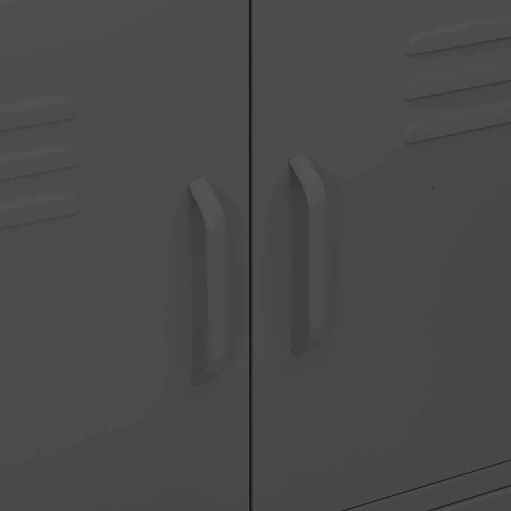 vidaXL Ντουλάπι Αποθήκευσης Ανθρακί 80 x 35 x 101,5 εκ. από Ατσάλι