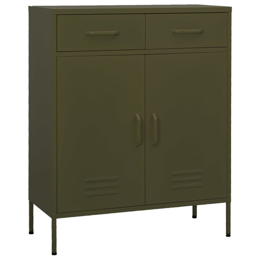 vidaXL Ντουλάπι Αποθήκευσης Πράσινο Λαδί 80x35x101,5 εκ. από Ατσάλι