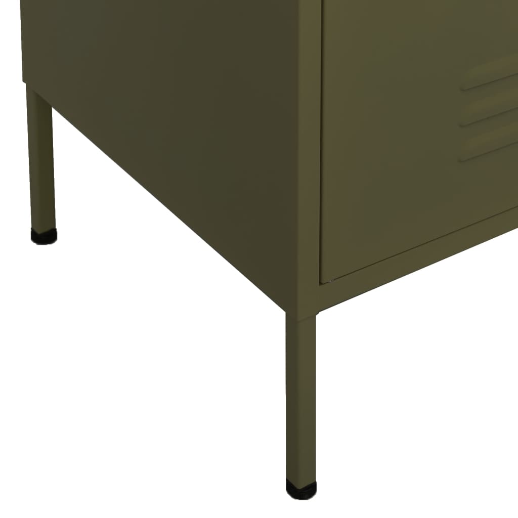 vidaXL Ντουλάπι Αποθήκευσης Πράσινο Λαδί 80x35x101,5 εκ. από Ατσάλι