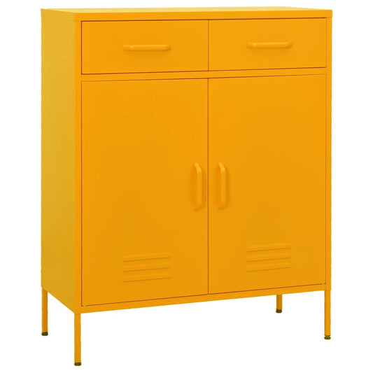 vidaXL Ντουλάπι Αποθήκευσης Μουσταρδί 80x35x101,5 εκ. από Ατσάλι