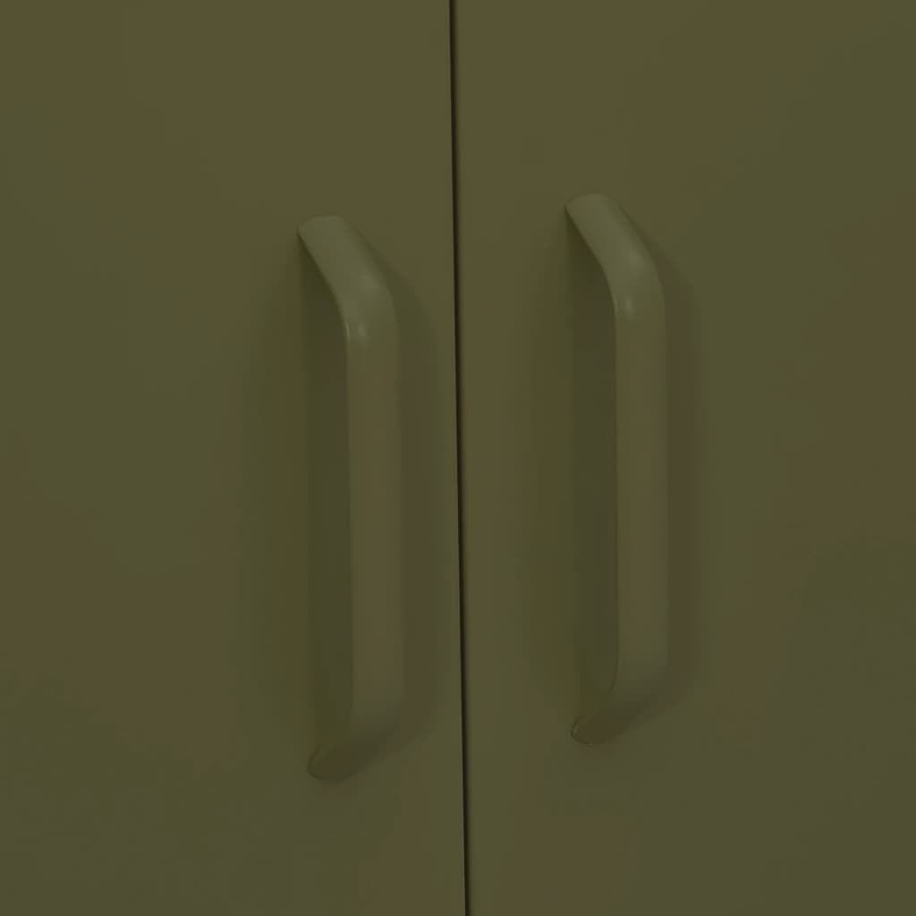 vidaXL Ντουλάπι Αποθήκευσης Πράσινο Λαδί 80x35x101,5 εκ. από Ατσάλι