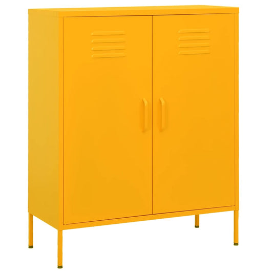 vidaXL Ντουλάπι Αποθήκευσης Μουσταρδί 80 x 35 x 101,5 εκ. Ατσάλινο