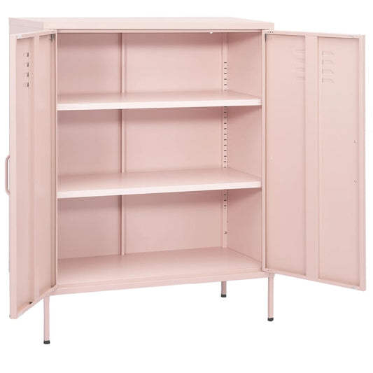 vidaXL Ντουλάπι Αποθήκευσης Ροζ 80 x 35 x 101,5 εκ. Ατσάλινο