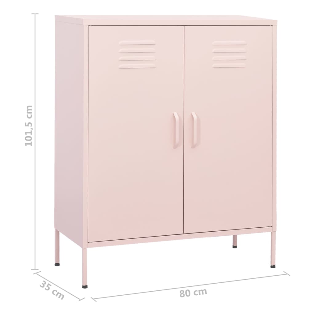 vidaXL Ντουλάπι Αποθήκευσης Ροζ 80 x 35 x 101,5 εκ. Ατσάλινο