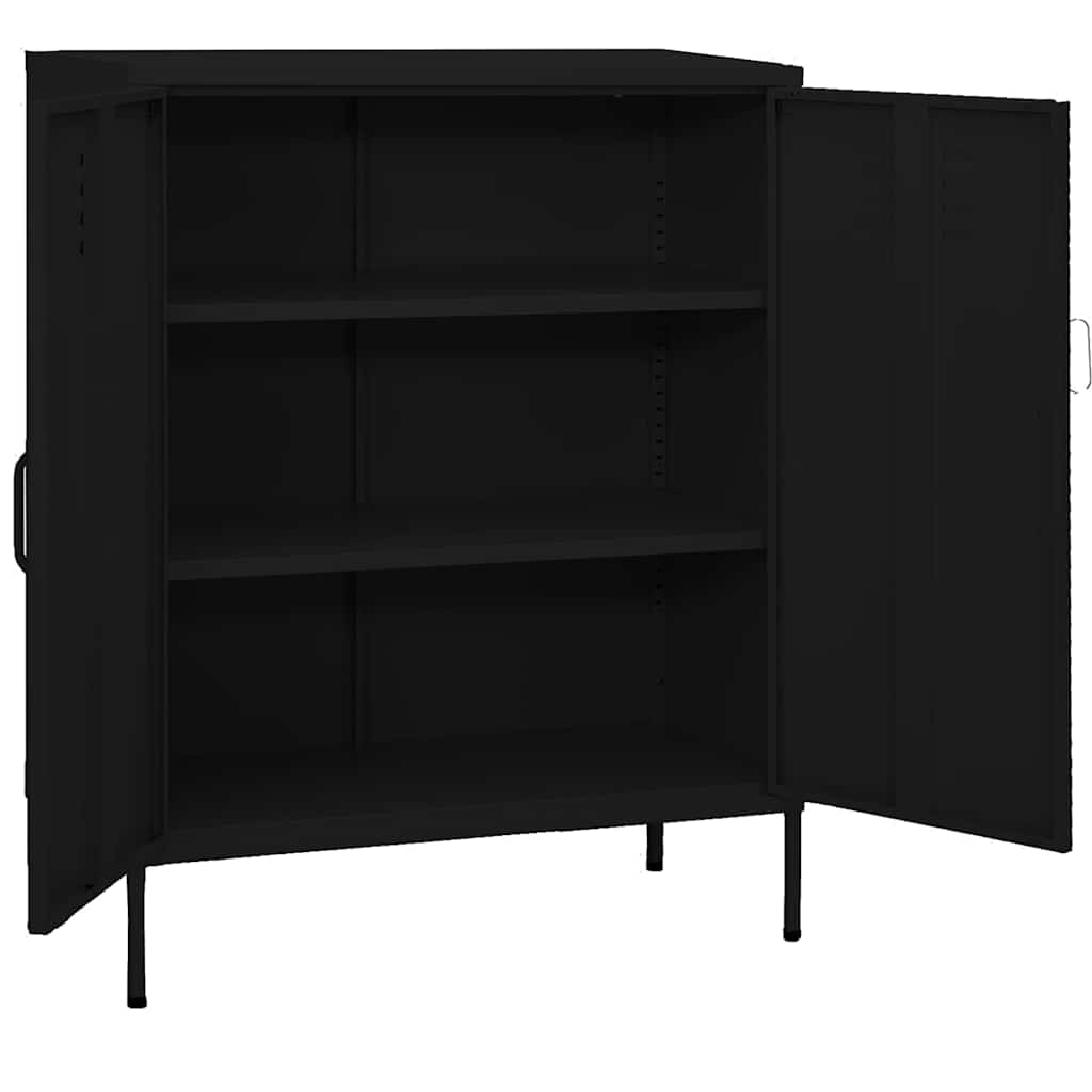 vidaXL Ντουλάπι Αποθήκευσης Μαύρο 80 x 35 x 101,5 εκ. Ατσάλινο