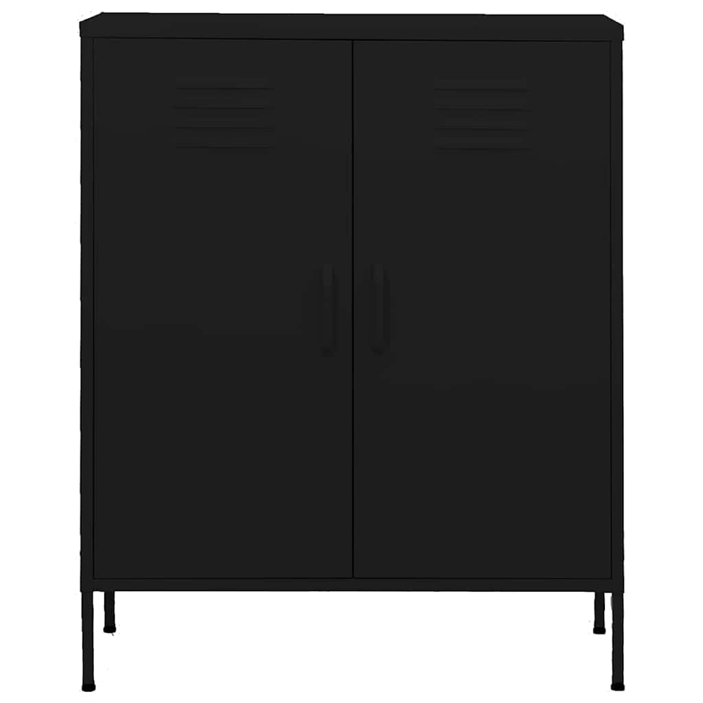 vidaXL Ντουλάπι Αποθήκευσης Μαύρο 80 x 35 x 101,5 εκ. Ατσάλινο