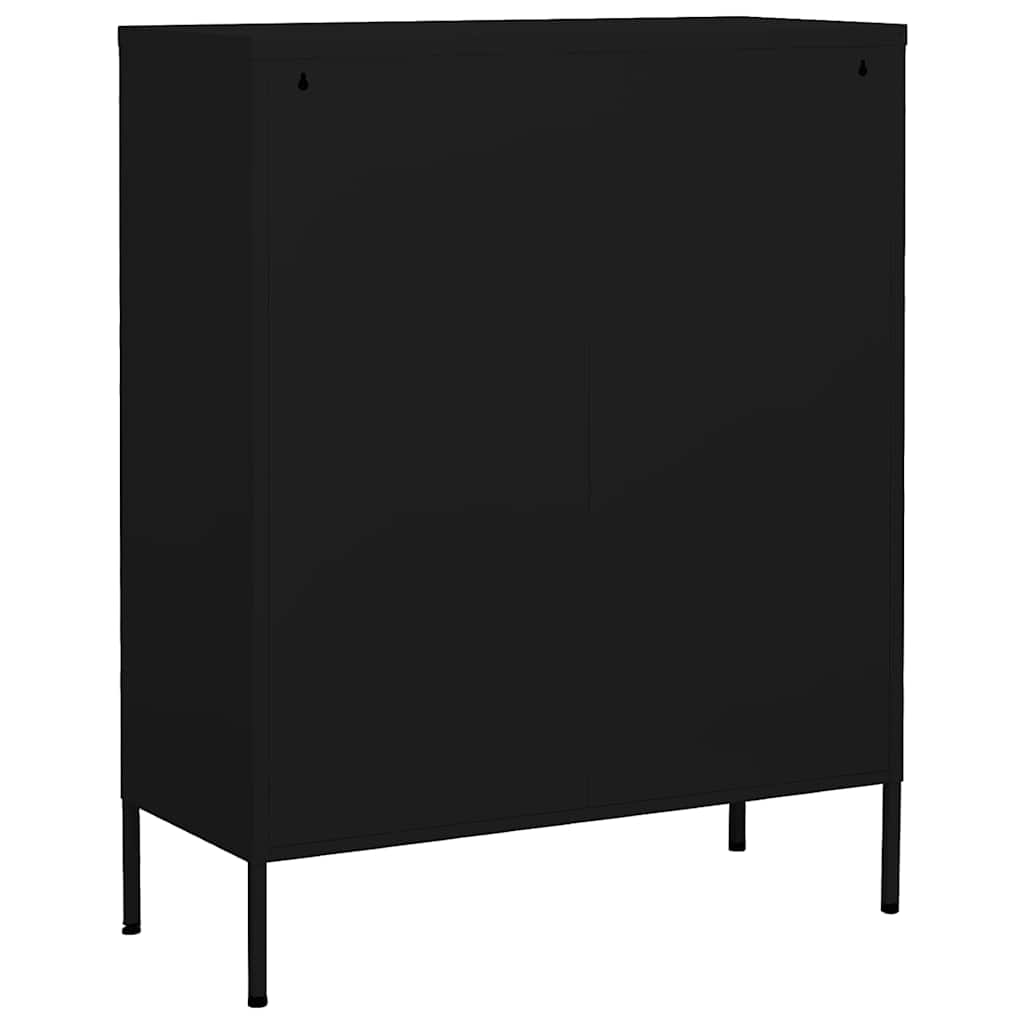 vidaXL Ντουλάπι Αποθήκευσης Μαύρο 80 x 35 x 101,5 εκ. Ατσάλινο