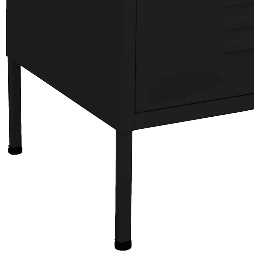 vidaXL Ντουλάπι Αποθήκευσης Μαύρο 80 x 35 x 101,5 εκ. Ατσάλινο