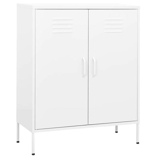 vidaXL Ντουλάπι Αποθήκευσης Λευκό 80 x 35 x 101,5 εκ. Ατσάλινο