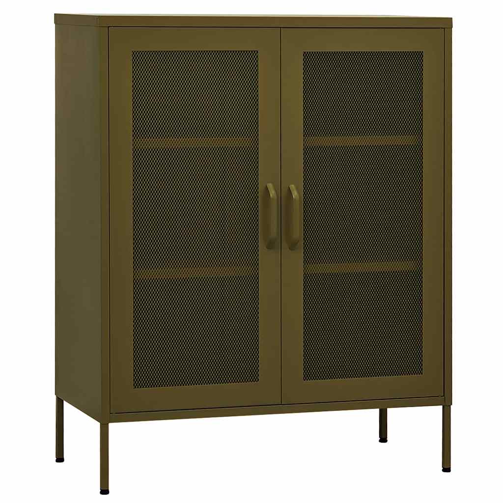 vidaXL Ντουλάπι Αποθήκευσης Πράσινο Λαδί 80 x 35 x 101,5 εκ. Ατσάλινο