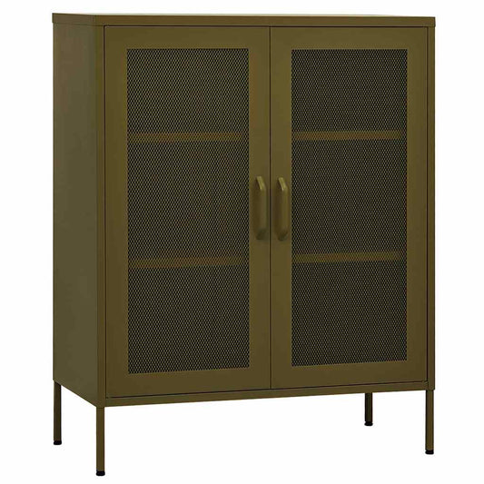 vidaXL Ντουλάπι Αποθήκευσης Πράσινο Λαδί 80 x 35 x 101,5 εκ. Ατσάλινο
