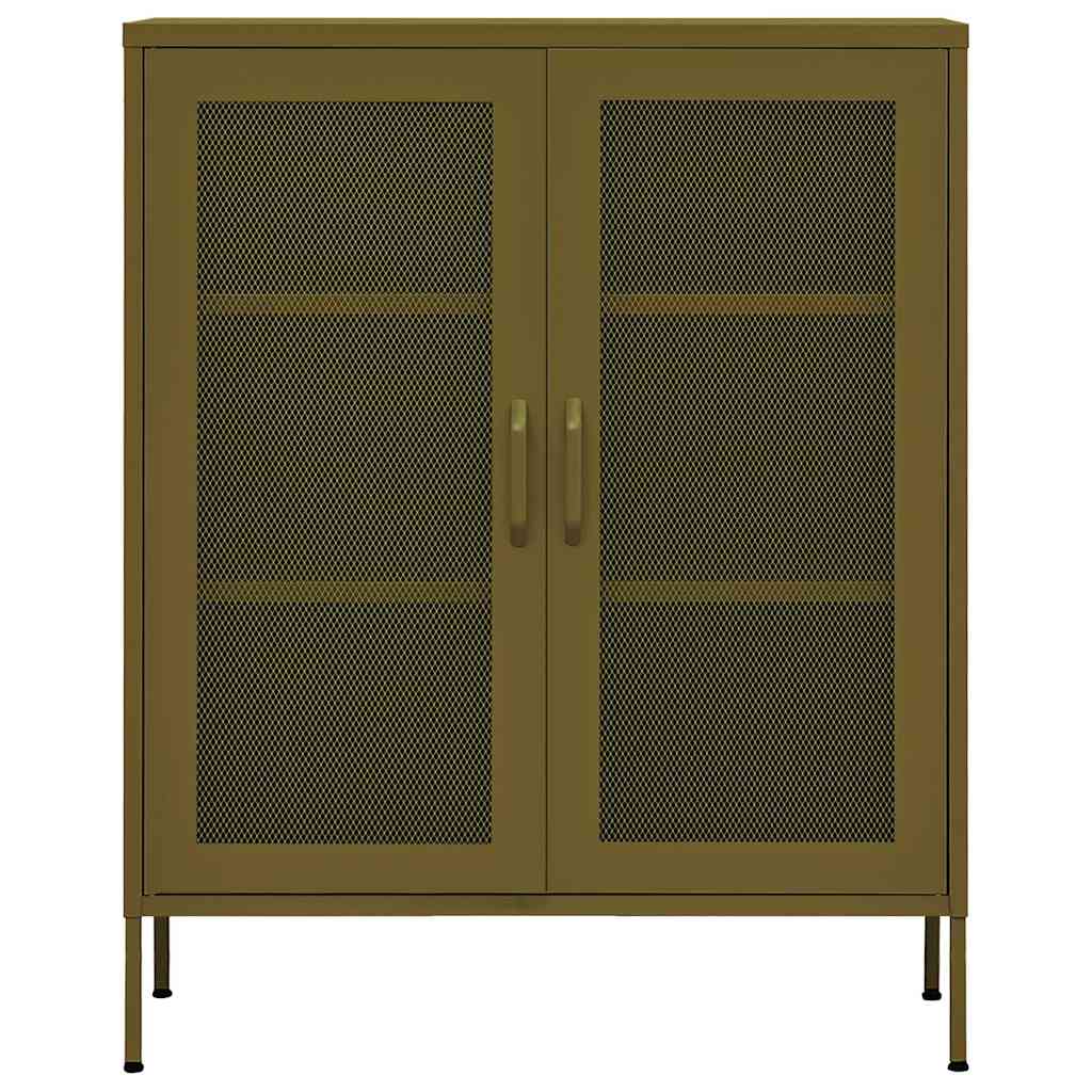 vidaXL Ντουλάπι Αποθήκευσης Πράσινο Λαδί 80 x 35 x 101,5 εκ. Ατσάλινο
