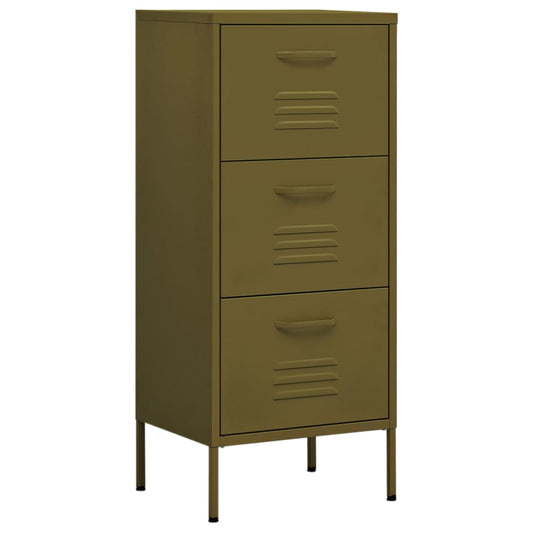 vidaXL Ντουλάπι Αποθήκευσης Πράσινο Λαδί 42,5x35x101,5 εκ. από Ατσάλι