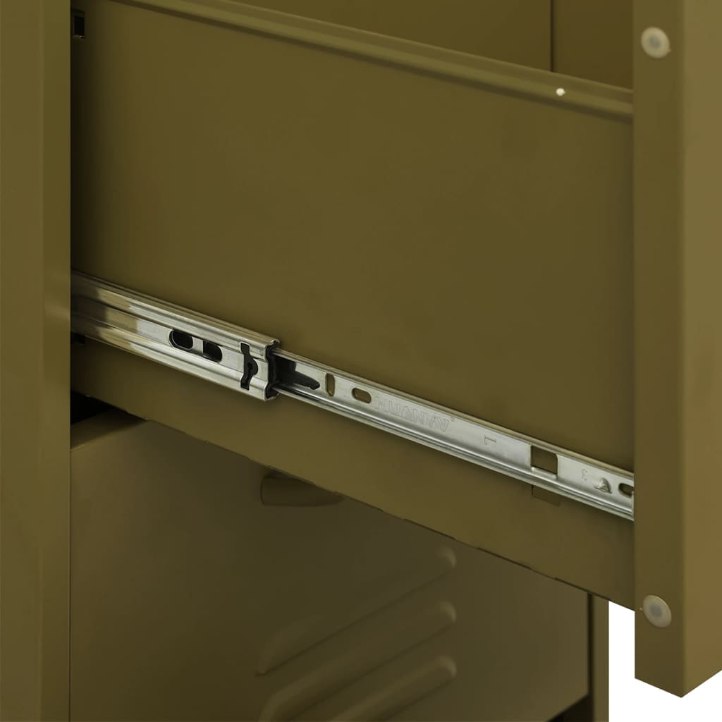 vidaXL Ντουλάπι Αποθήκευσης Πράσινο Λαδί 42,5x35x101,5 εκ. από Ατσάλι