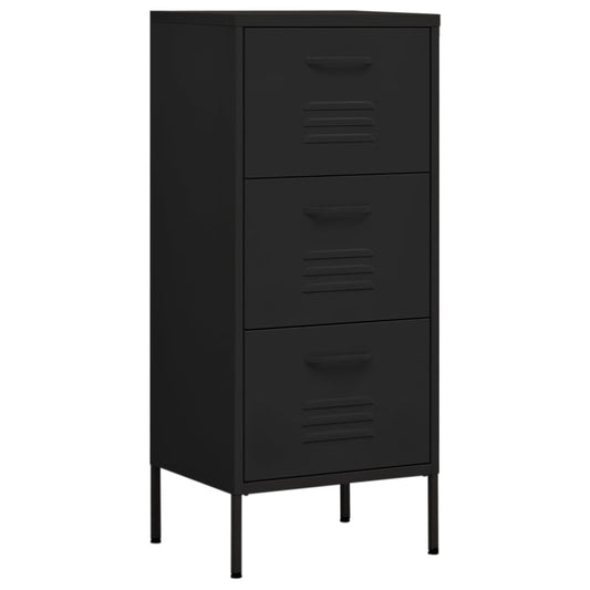 vidaXL Ντουλάπι Αποθήκευσης Μαύρο 42,5x35x101,5 εκ. από Ατσάλι