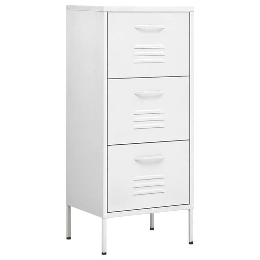 vidaXL Ντουλάπι Αποθήκευσης Λευκό 42,5x35x101,5 εκ. από Ατσάλι
