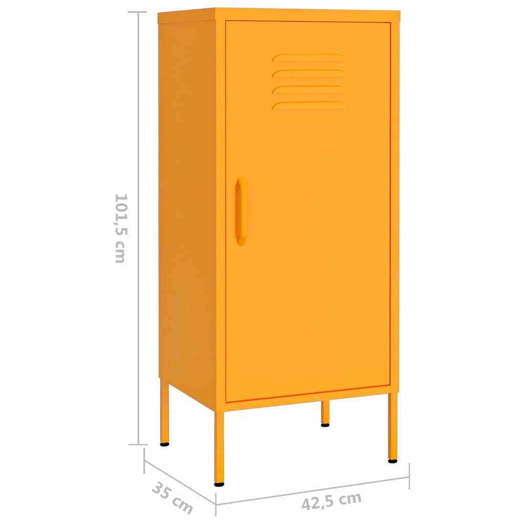 vidaXL Ντουλάπι Αποθήκευσης Μουσταρδί 42,5x35x101,5 εκ. από Ατσάλι