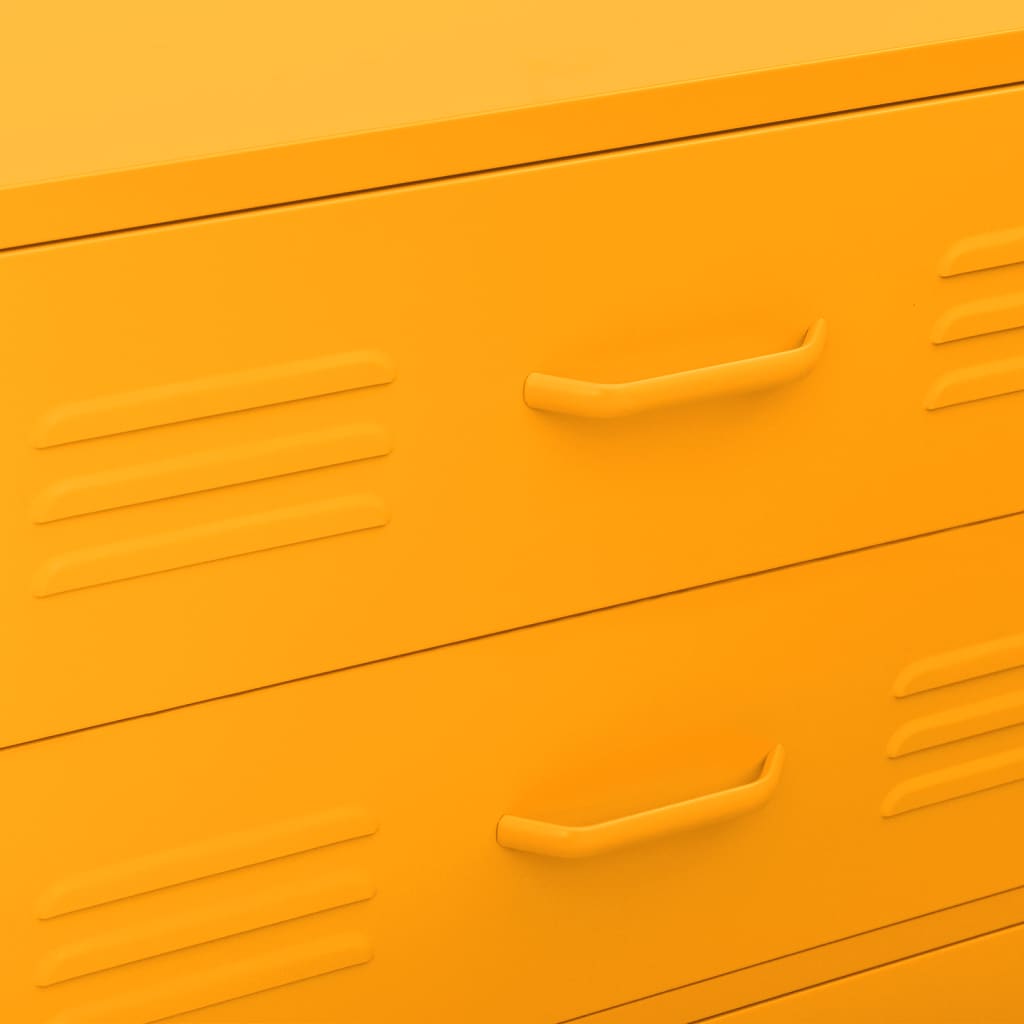 vidaXL Συρταριέρα Μουσταρδί 80 x 35 x 101,5 εκ. από Ατσάλι