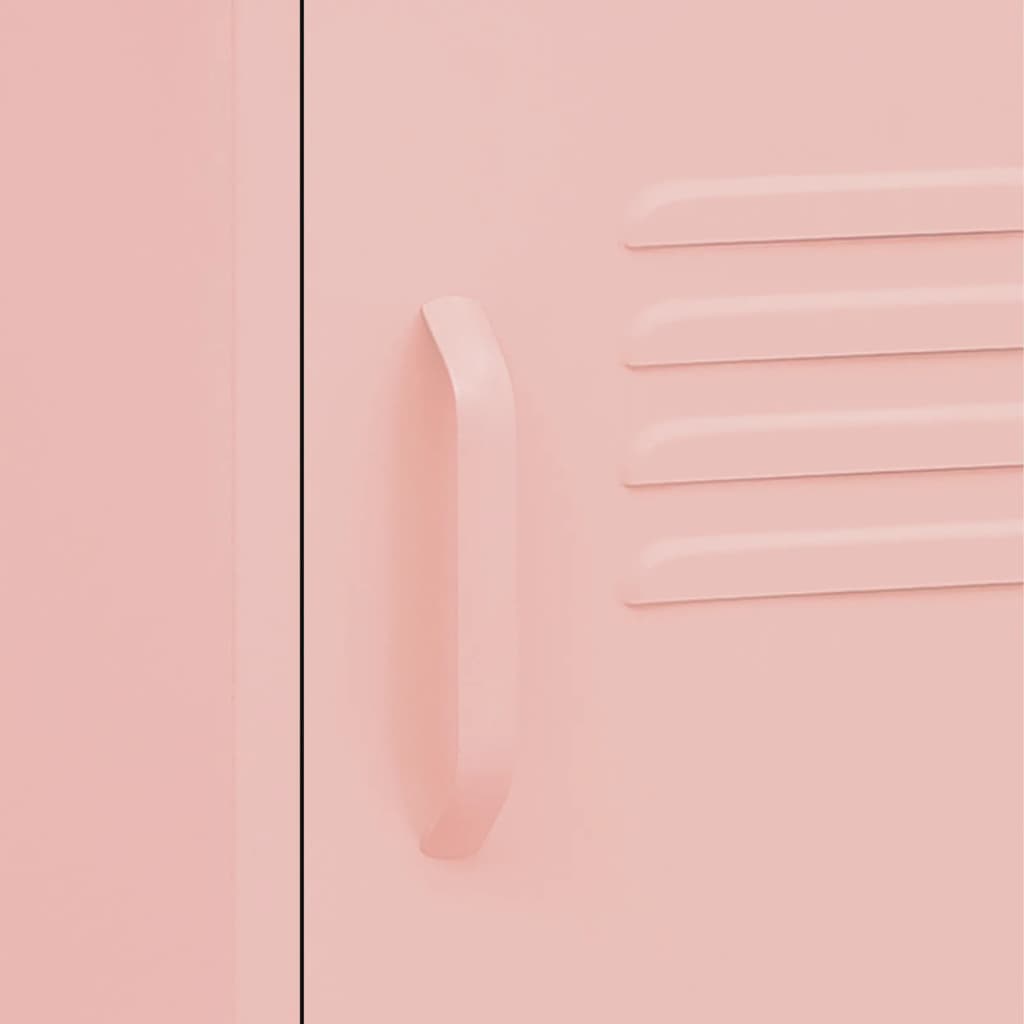 vidaXL Κομοδίνο Ροζ 35 x 35 x 51 εκ. από Ατσάλι