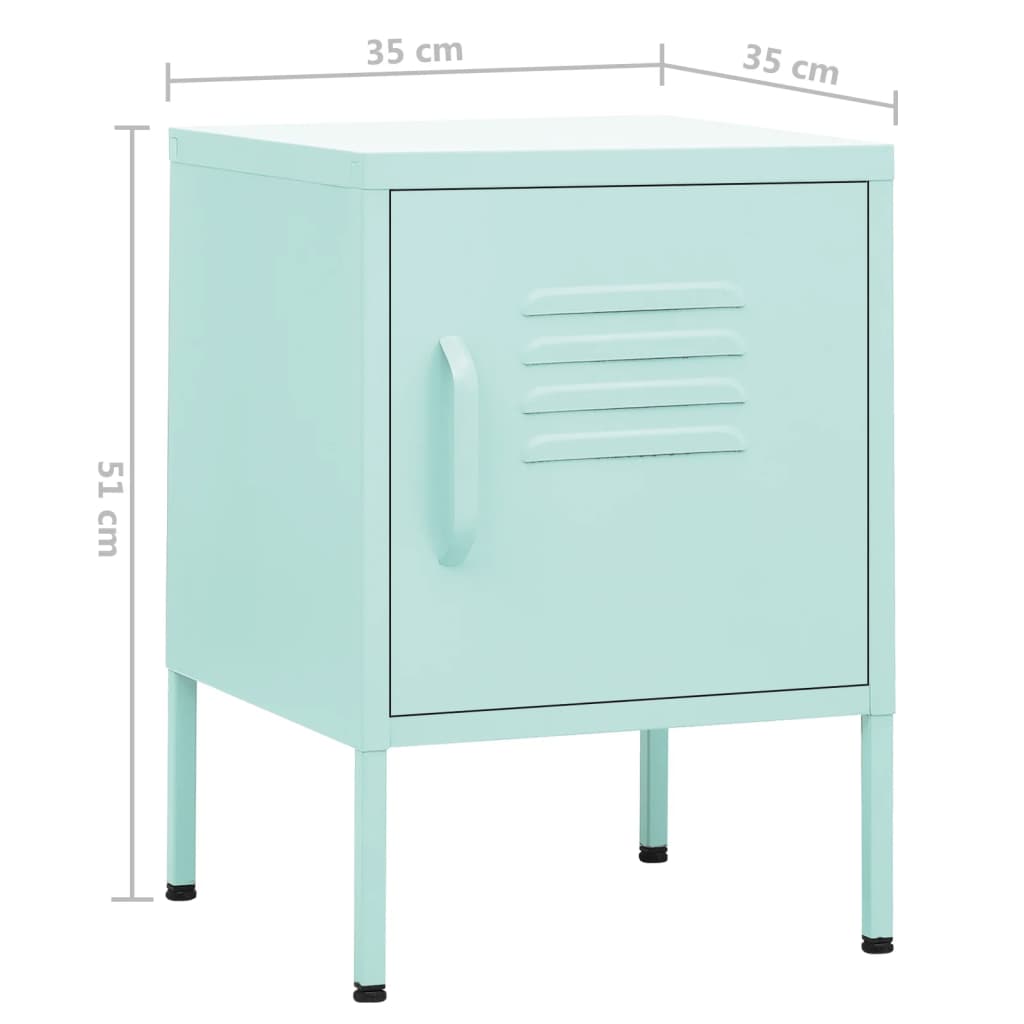vidaXL Κομοδίνο Χρώμα Μέντας 35 x 35 x 51 εκ. από Ατσάλι