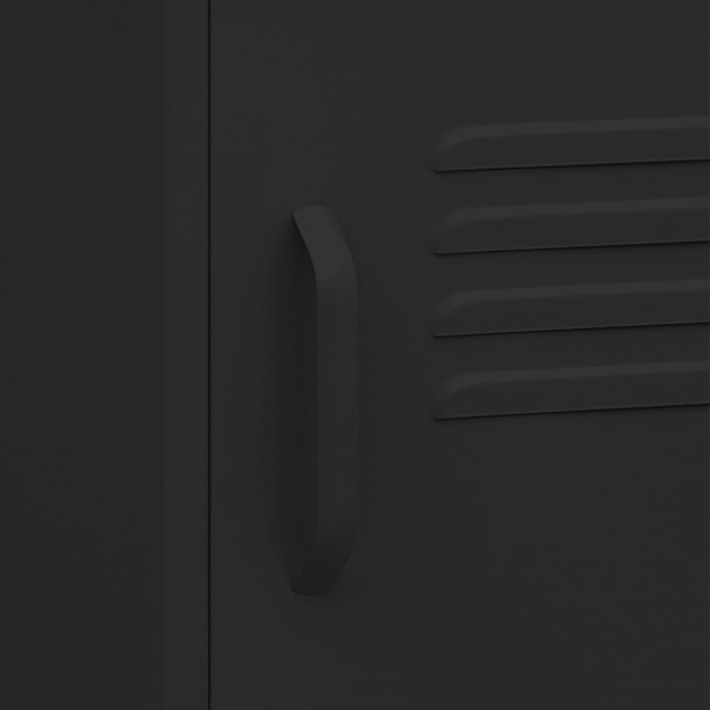 vidaXL Κομοδίνο Μαύρο 35 x 35 x 51 εκ. από Ατσάλι