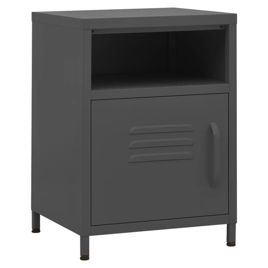 vidaXL Κομοδίνο Ανθρακί 35 x 35 x 51 εκ. από Ατσάλι