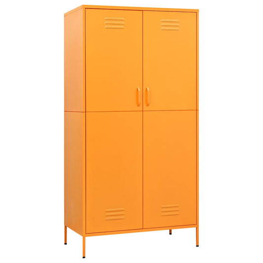 vidaXL Ντουλάπα Μουσταρδί 90 x 50 x 180 εκ. από Ατσάλι