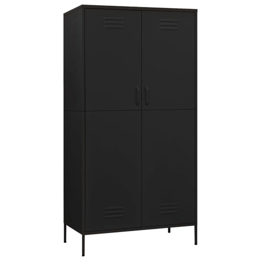 vidaXL Ντουλάπα Μαύρη 90 x 50 x 180 εκ. από Ατσάλι