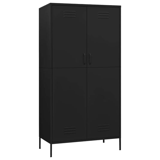 vidaXL Ντουλάπα Μαύρη 90 x 50 x 180 εκ. από Ατσάλι