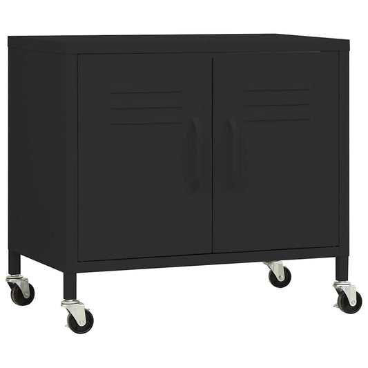 vidaXL Ντουλάπι Αποθήκευσης Μαύρο 60 x 35 x 56 εκ. από Ατσάλι