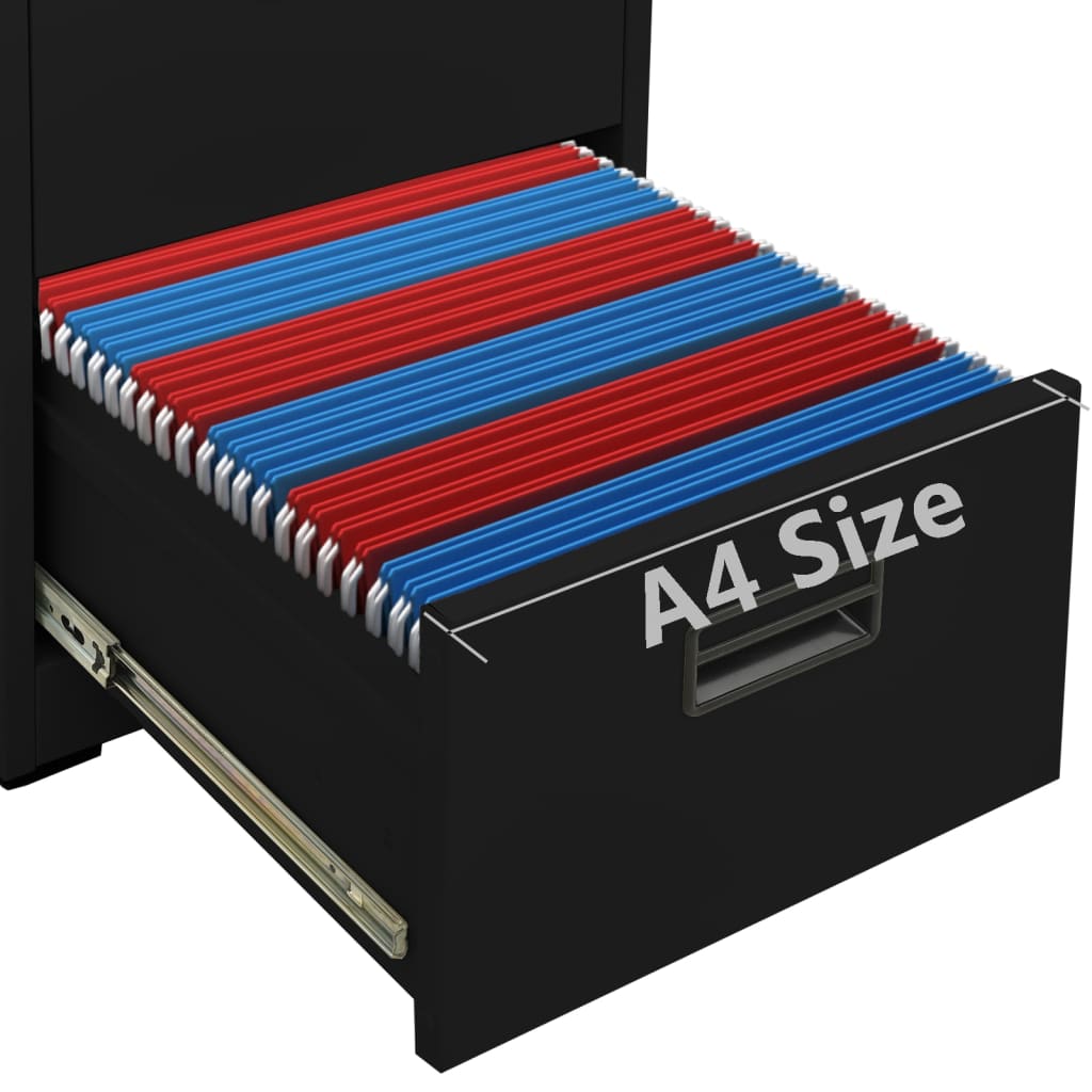 vidaXL Αρχειοθήκη Μαύρη 46 x 62 x 102,5 εκ. από Ατσάλι