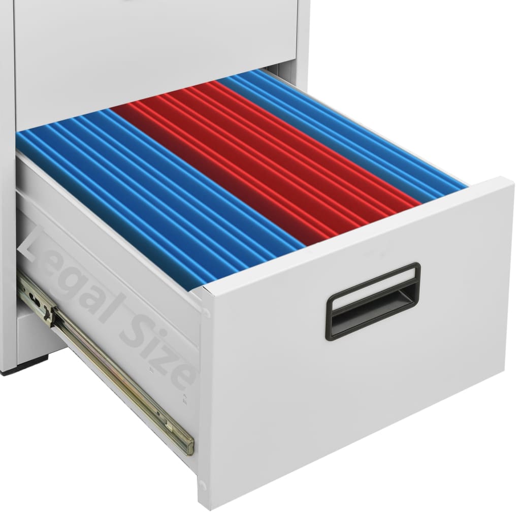 vidaXL Αρχειοθήκη Ανοιχτό Γκρι 46 x 62 x 133 εκ. από Ατσάλι