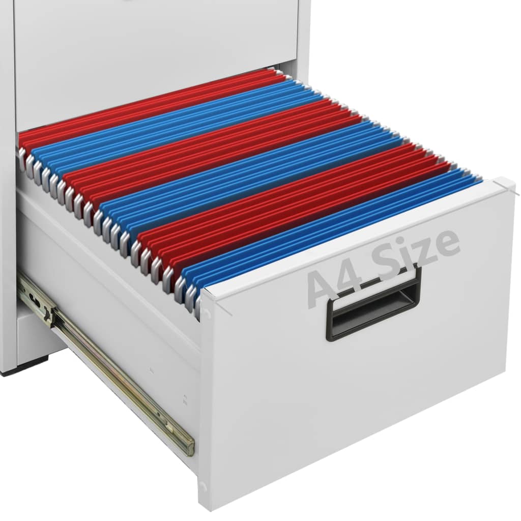 vidaXL Αρχειοθήκη Ανοιχτό Γκρι 46 x 62 x 133 εκ. από Ατσάλι