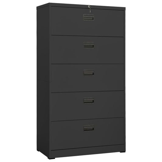 vidaXL Αρχειοθήκη Ανθρακί 90 x 46 x 164 εκ. από Ατσάλι